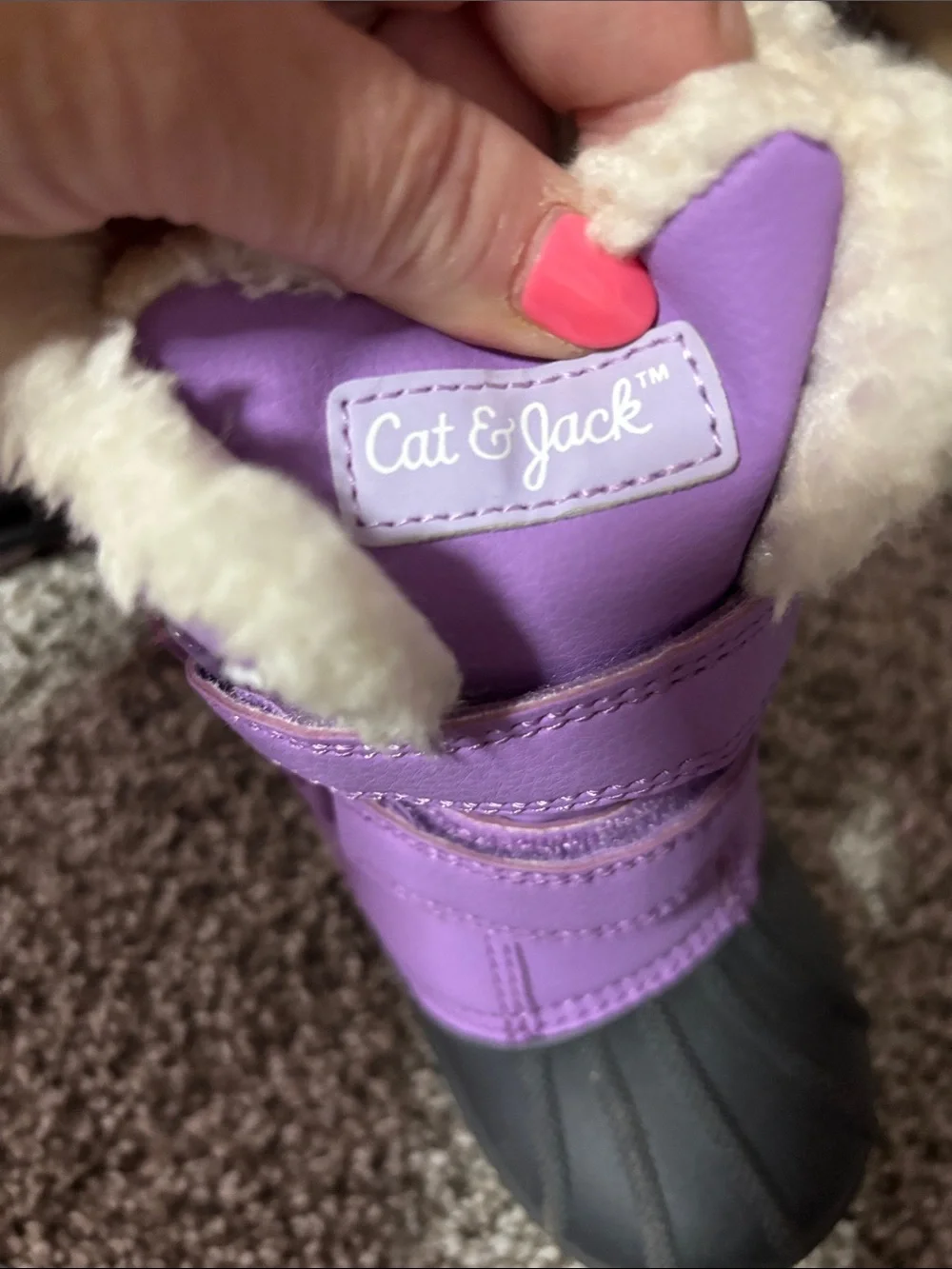 Cat & Jack Purple and Black Kids Waterproof Winter Boots